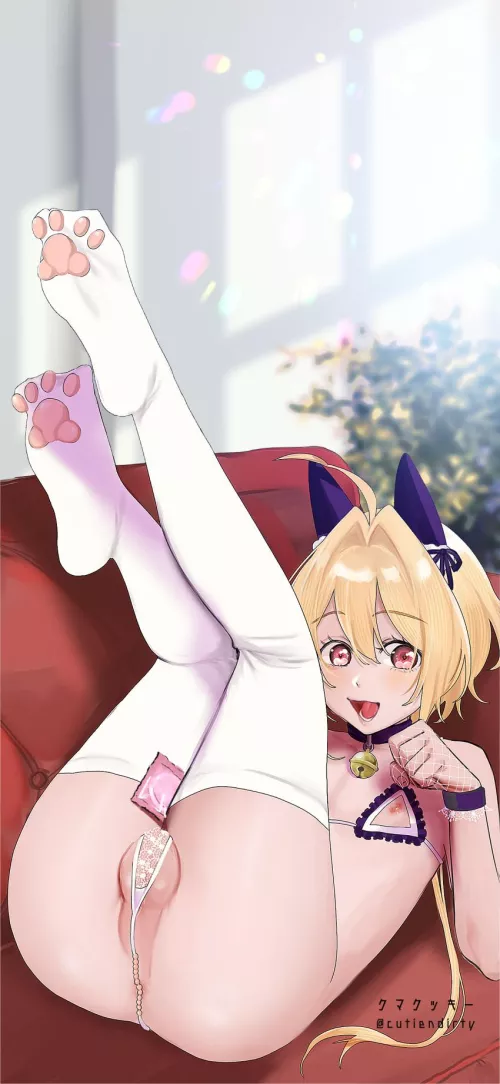 Horny on the couch by NekohimeShaman