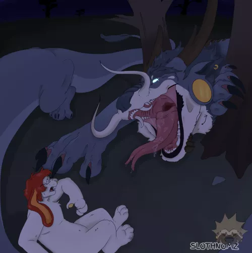 {image} [ Art By SLOTHNOMZ] [ Male pred, Unwilling Prey, Size Difference ] by SLOTHNOMZ