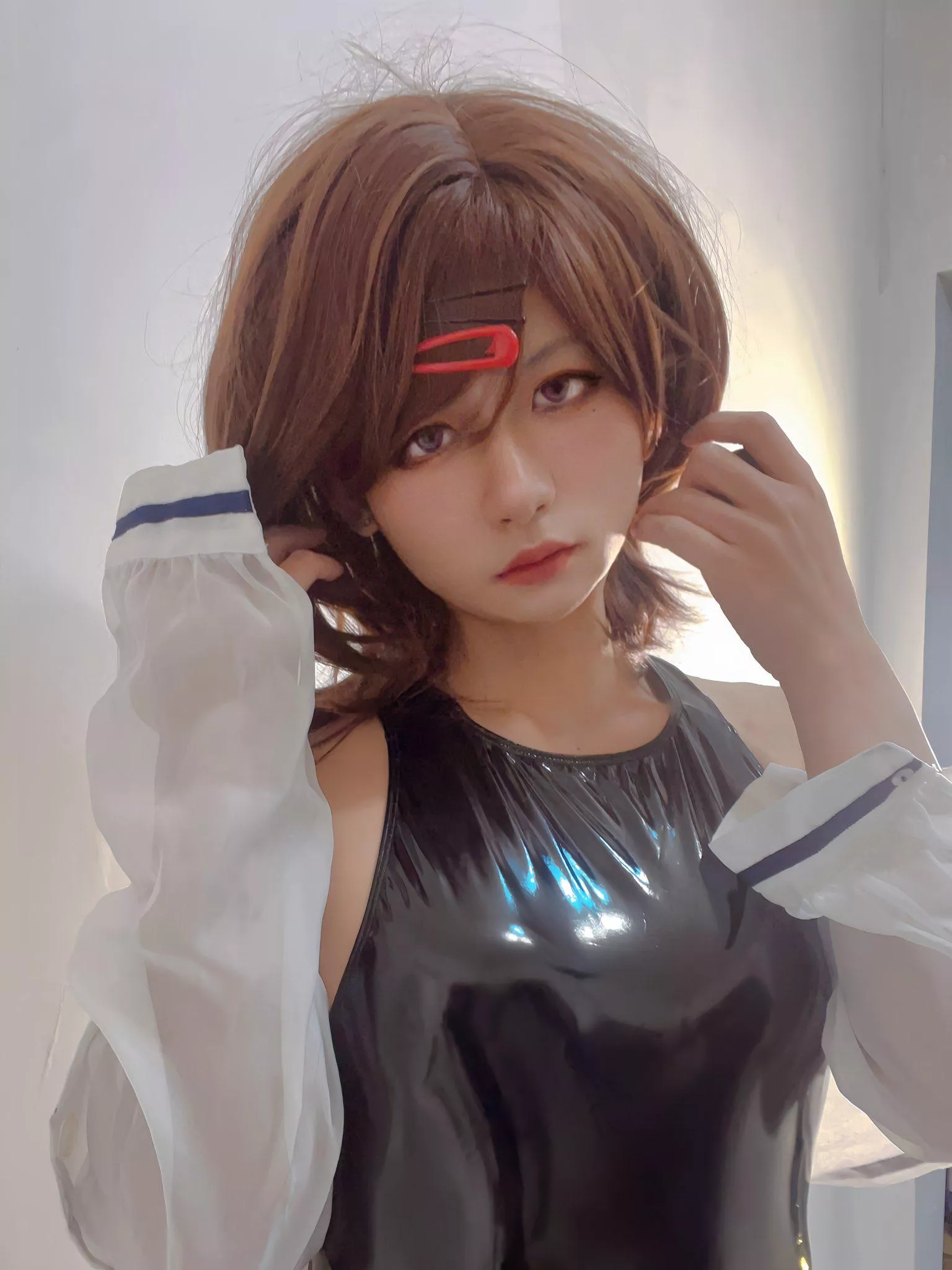 Tried a shiny leather vest posted by Ill-Round-6558