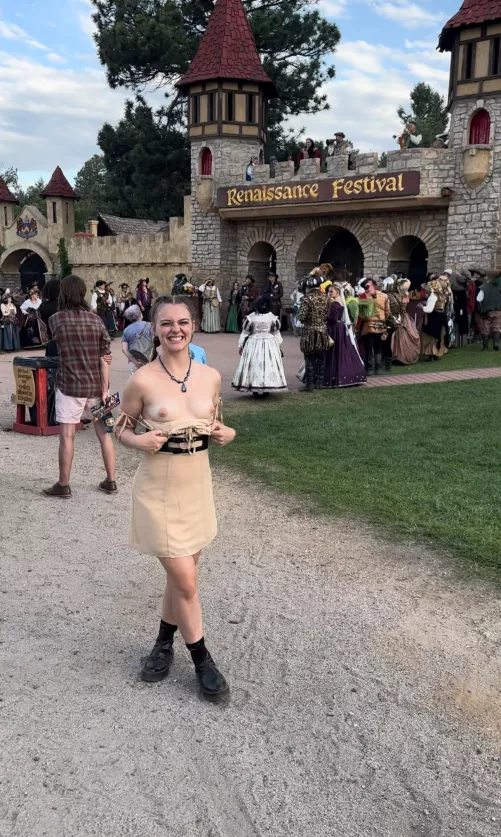 Flashing my perky tits at the renaissance fair ;)  by Babykaittt
