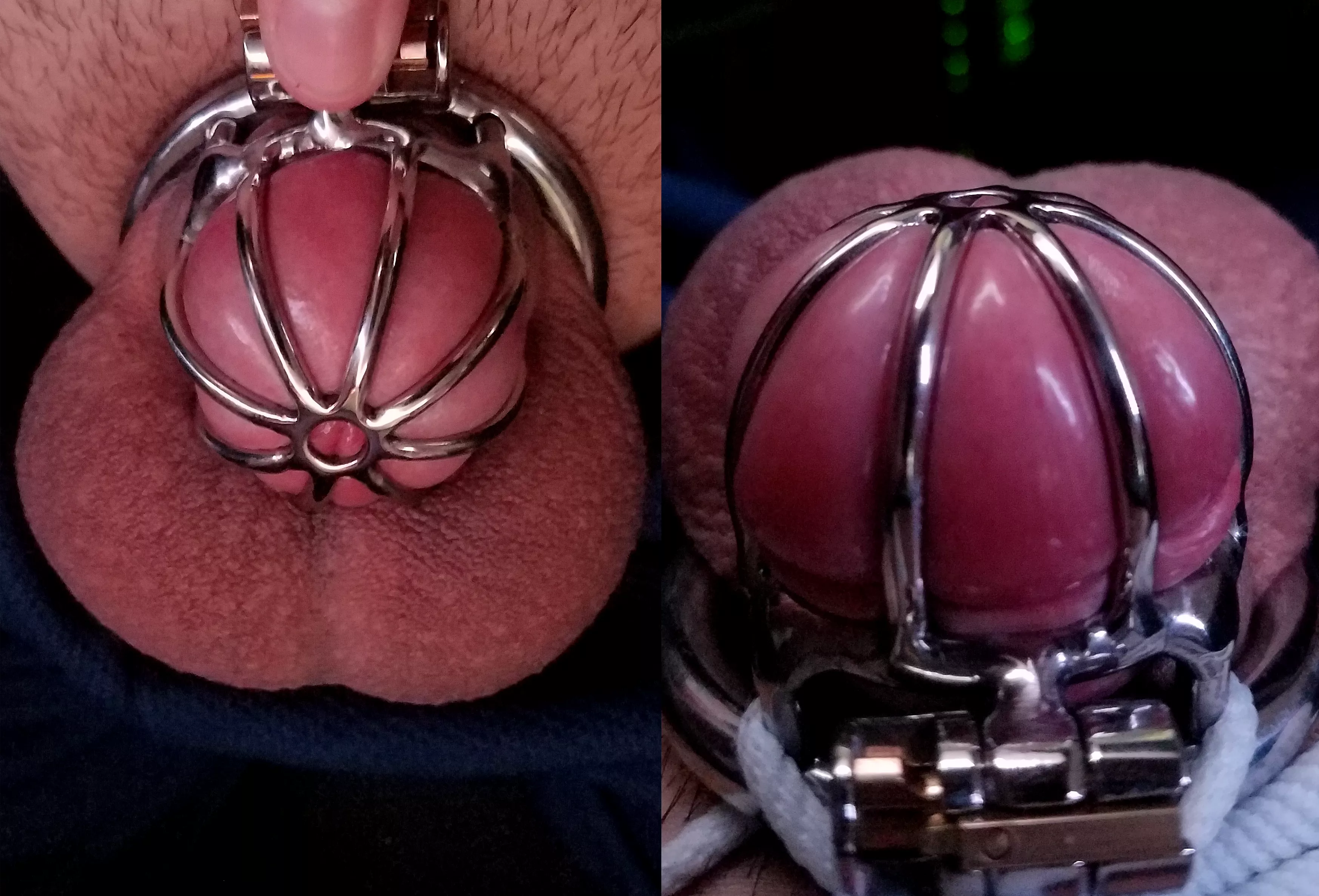 I'm always throbbing my tiny clitty in my cage and it hurts so good <3 posted by HalfManHalfHunk