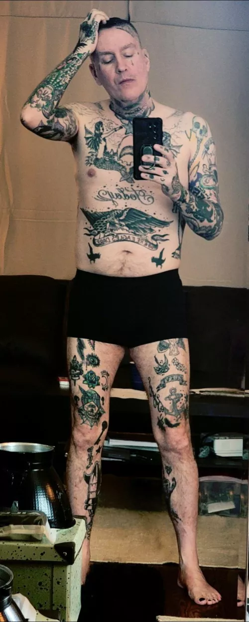 In my studio, preparing for a photoshoot. Who wants to give me head while I get ready? by KristopherKoffin