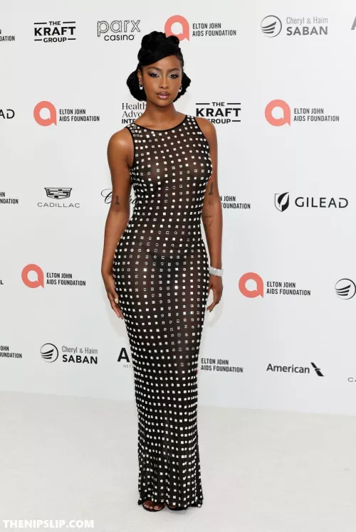 Justine Skye See Through at Elton John’s Academy Awards Viewing Party! by RightSideUpTurtle