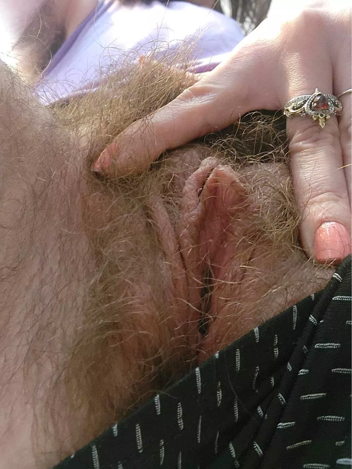 Let me just slide these shorts over and let you get to my bushy pussy posted by nerdylittleplaything