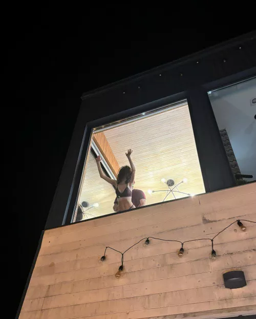 My husband came home earlier than expected and saw this view in the window of our house by Hotwife_jess__