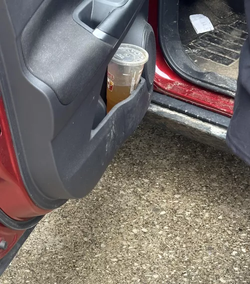 Piss cup in car by Character_Rip_3737