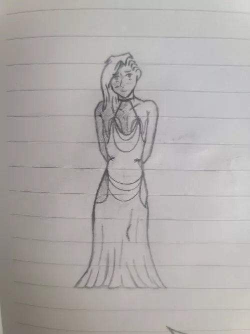 Trying on a dress he found. (Bluertiger) by Hoofedhickory