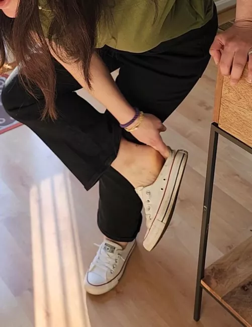 Wife's sockless chucks by BadToTheBone85