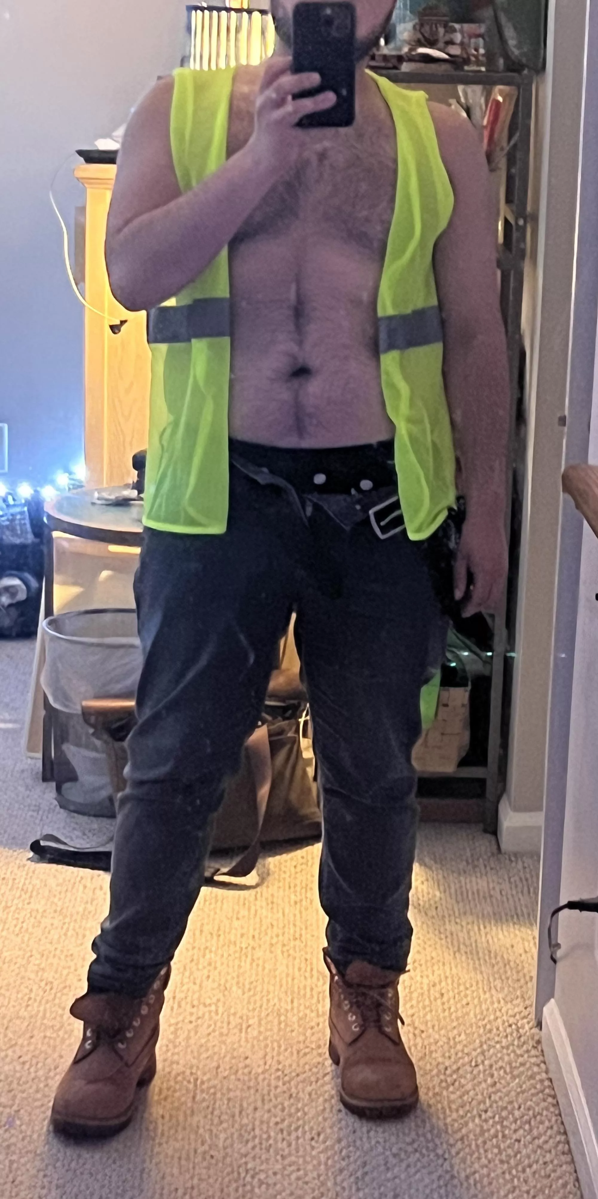 Role playing as a straight construction worker. Or just an otter. posted by No_Claim_6879
