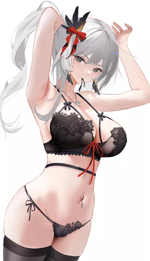 Tying her Hair  by CheetahSperm18