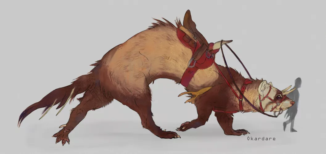 Ferret mount (art by me) by OKA-OKA