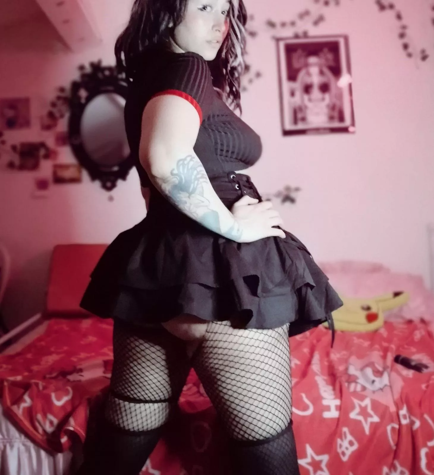I heard you were looking for a cute curvy goth gf  posted by KiboBunny