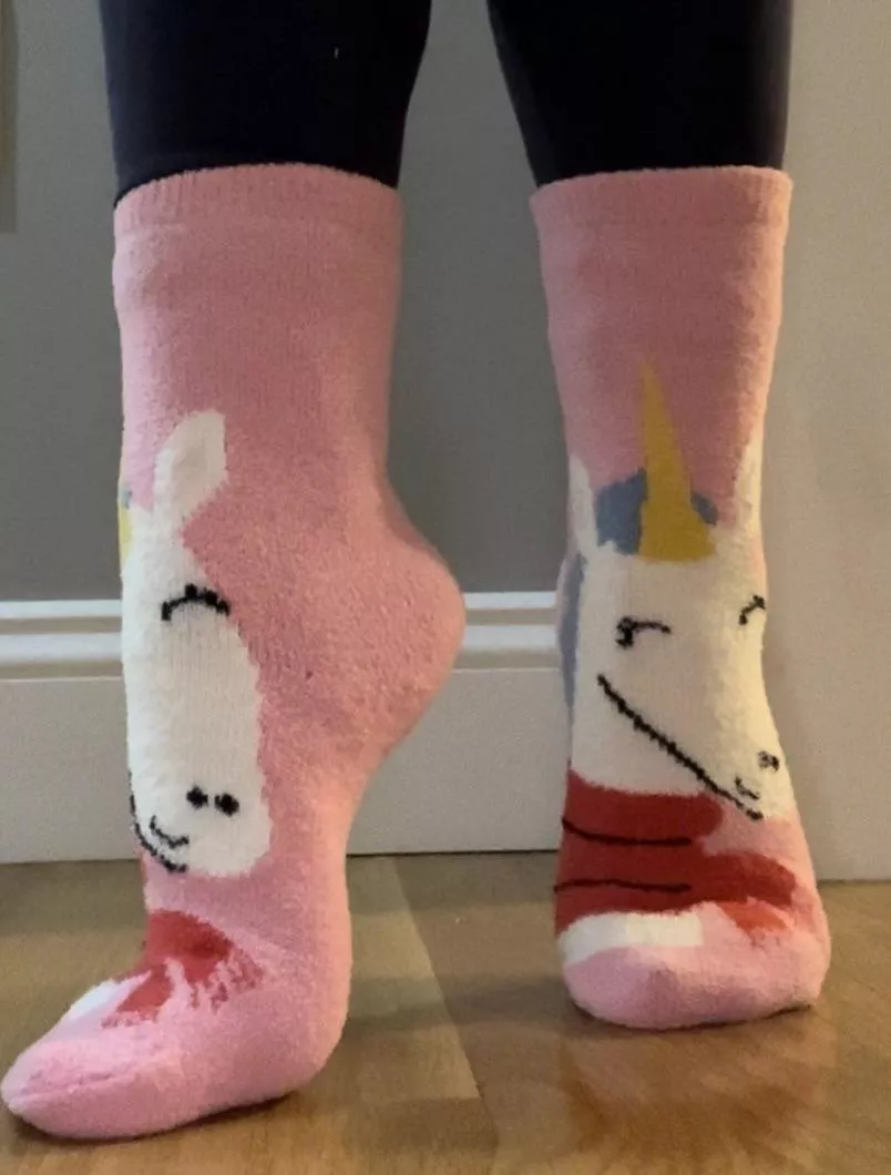 I love my unicorn socks 🦄🩷 posted by youfoundmyfootsies