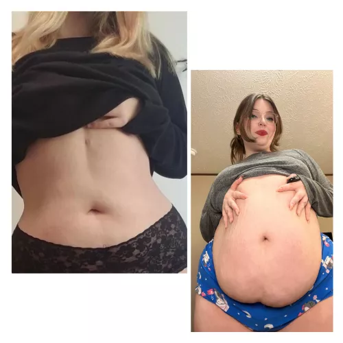 I really went from flat to fat 😝 which do you prefer? 👀 by Mistressbaozii