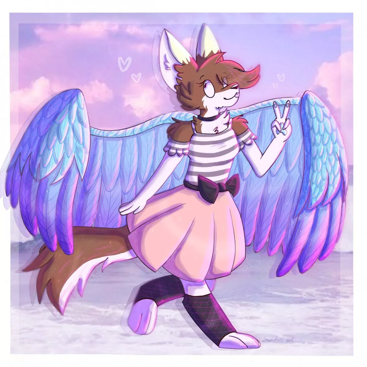 I think I found the first time I drew Snow in that outfit posted by Snowwingedwolf