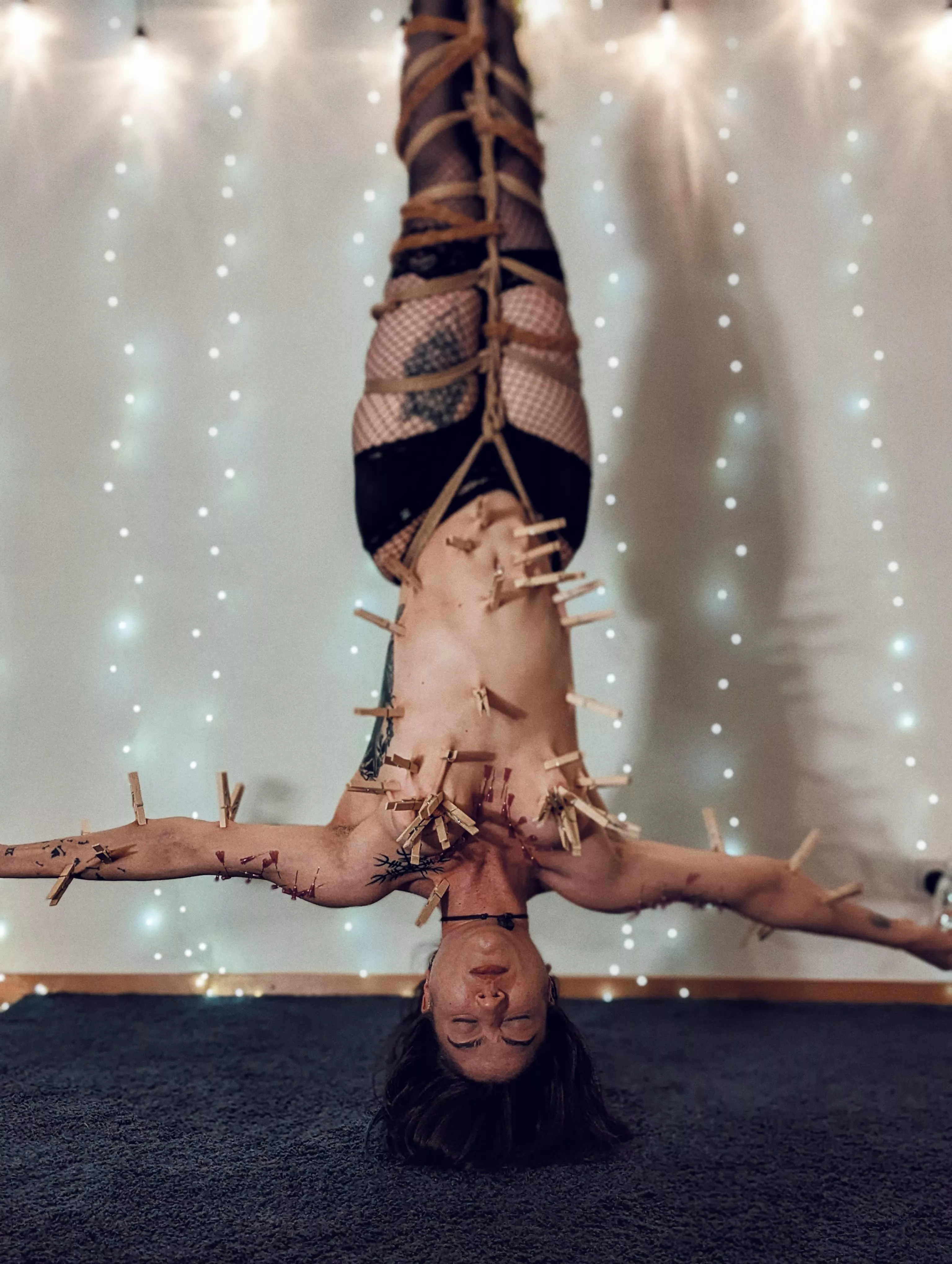 mermaid covered in clothespins and needles posted by semenawa