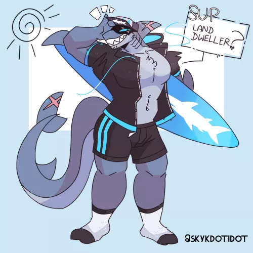 sharkway surfer by skykdotidot