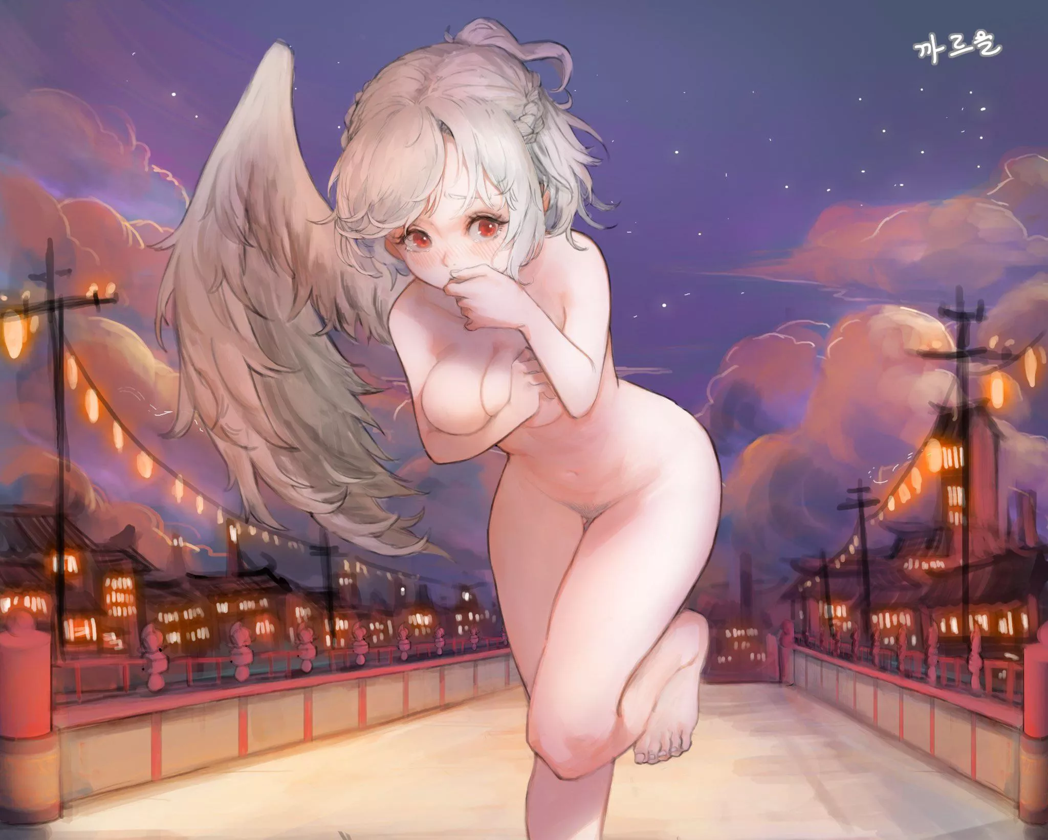 Streaking angel posted by black-winter-