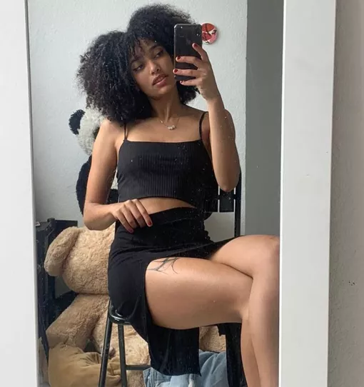 tight black dress mirror selfie posted by yourbestmovethisyear