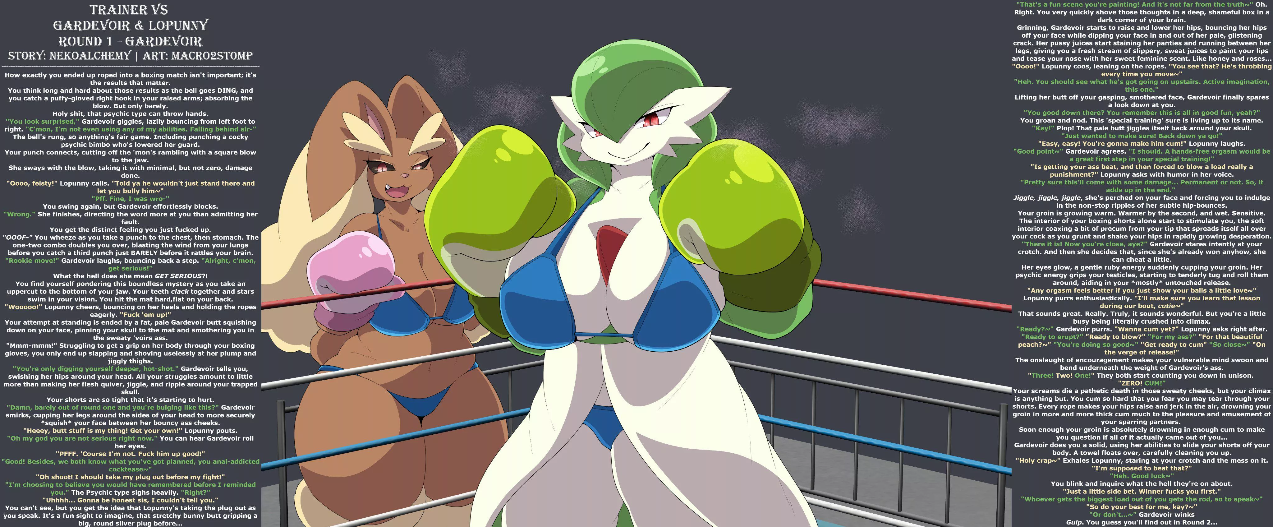 Trainer VS - Round 1 - Gardevoir [M/F] [Pokemon] [Human x Anthro] [Official Collaboration] [Femdom] [Boxing] [Sexual Fighting] posted by xSubjectAlphax