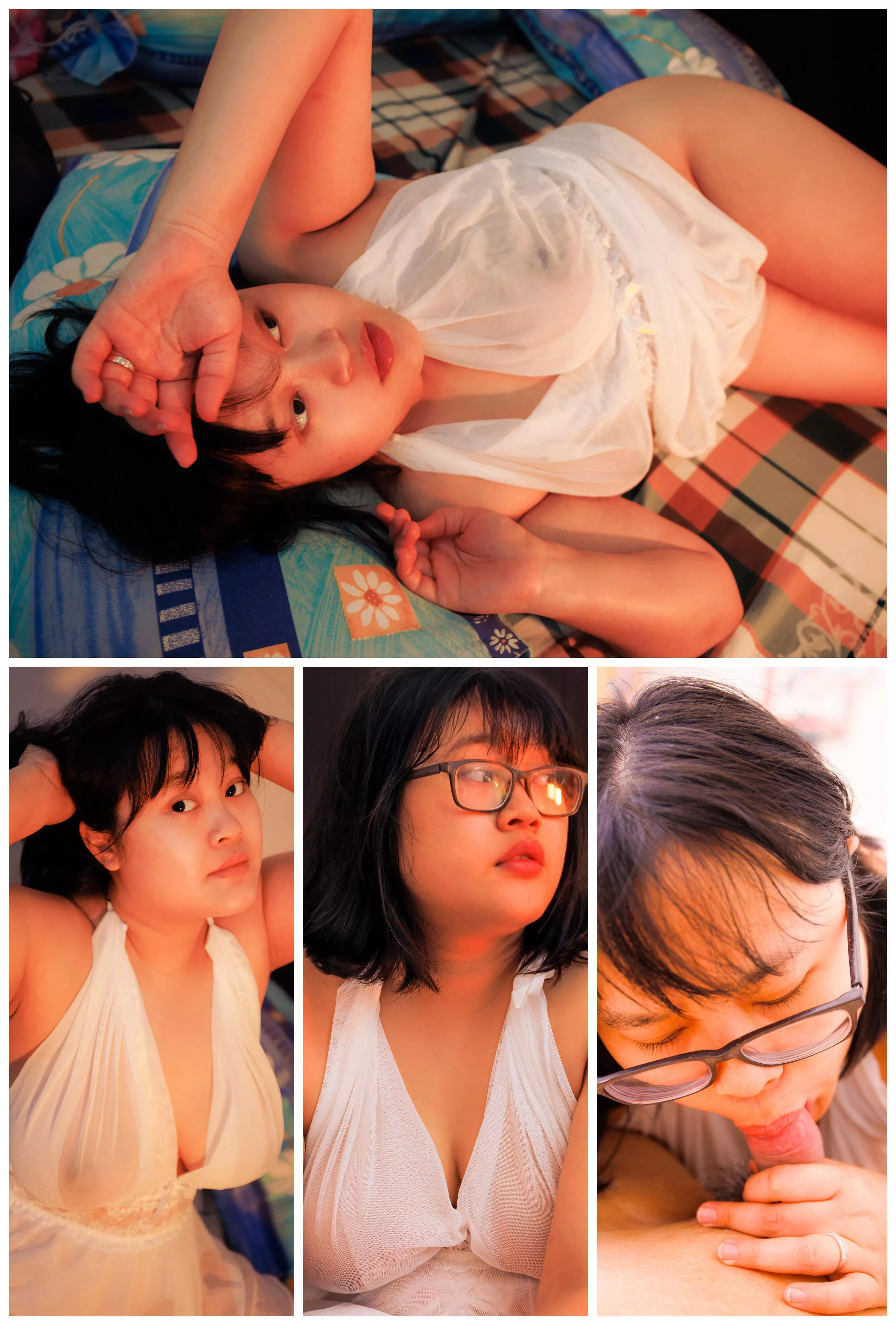 White dress + Glasses = perfect 😋 posted by Zeroxar55