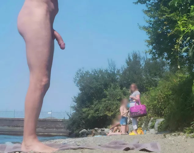 I think she noticed?? beach cfnm by Inevitable-Night-611