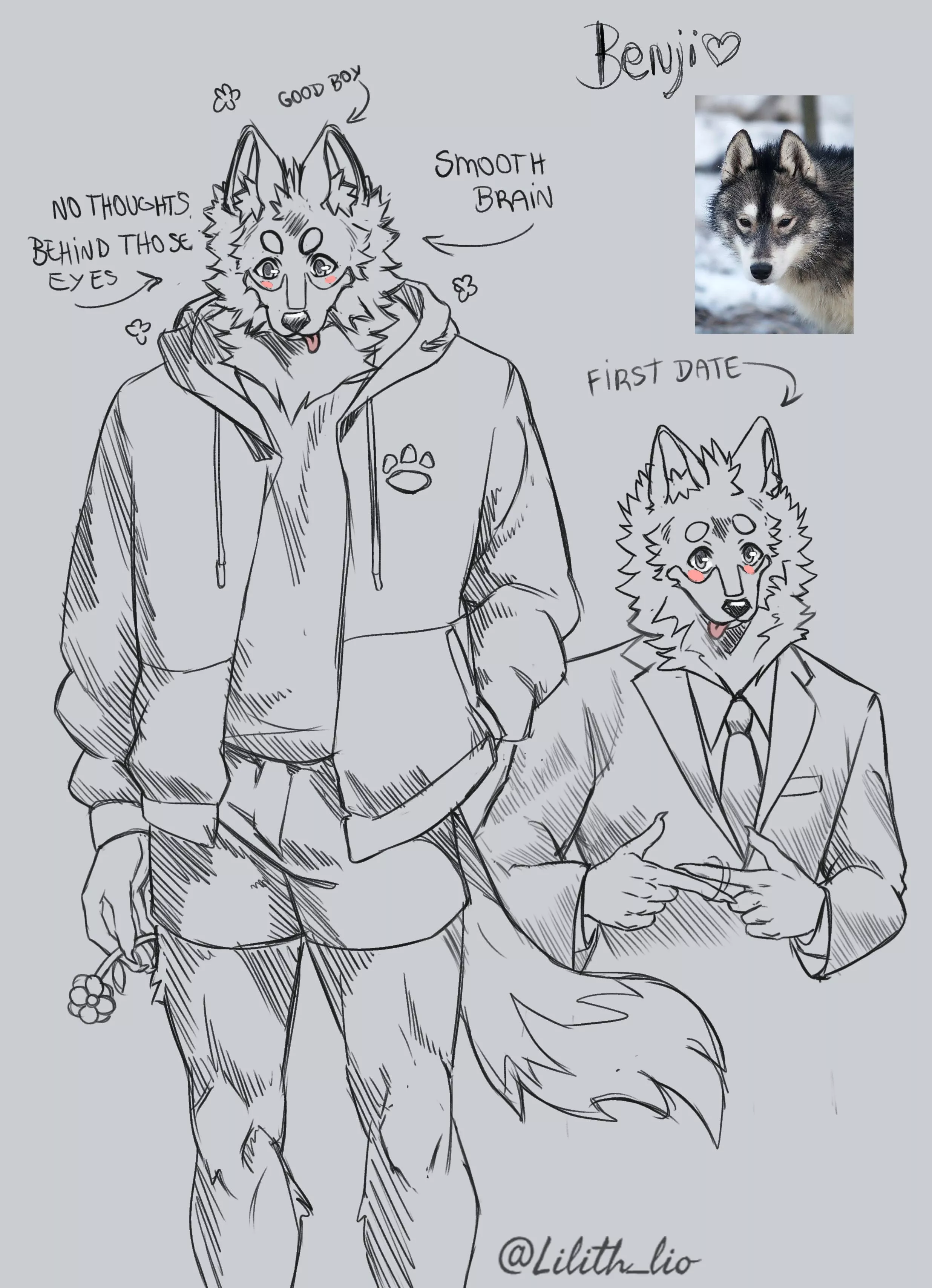 be nice to him, it's his first date ( @Lilith_lio ) art by me posted by Maru_o00o