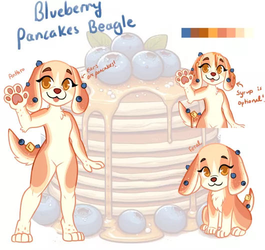 Blueberry Pancakes Beagle! Adoptable (Art & Design by Me!) by Glittering-Amount-68
