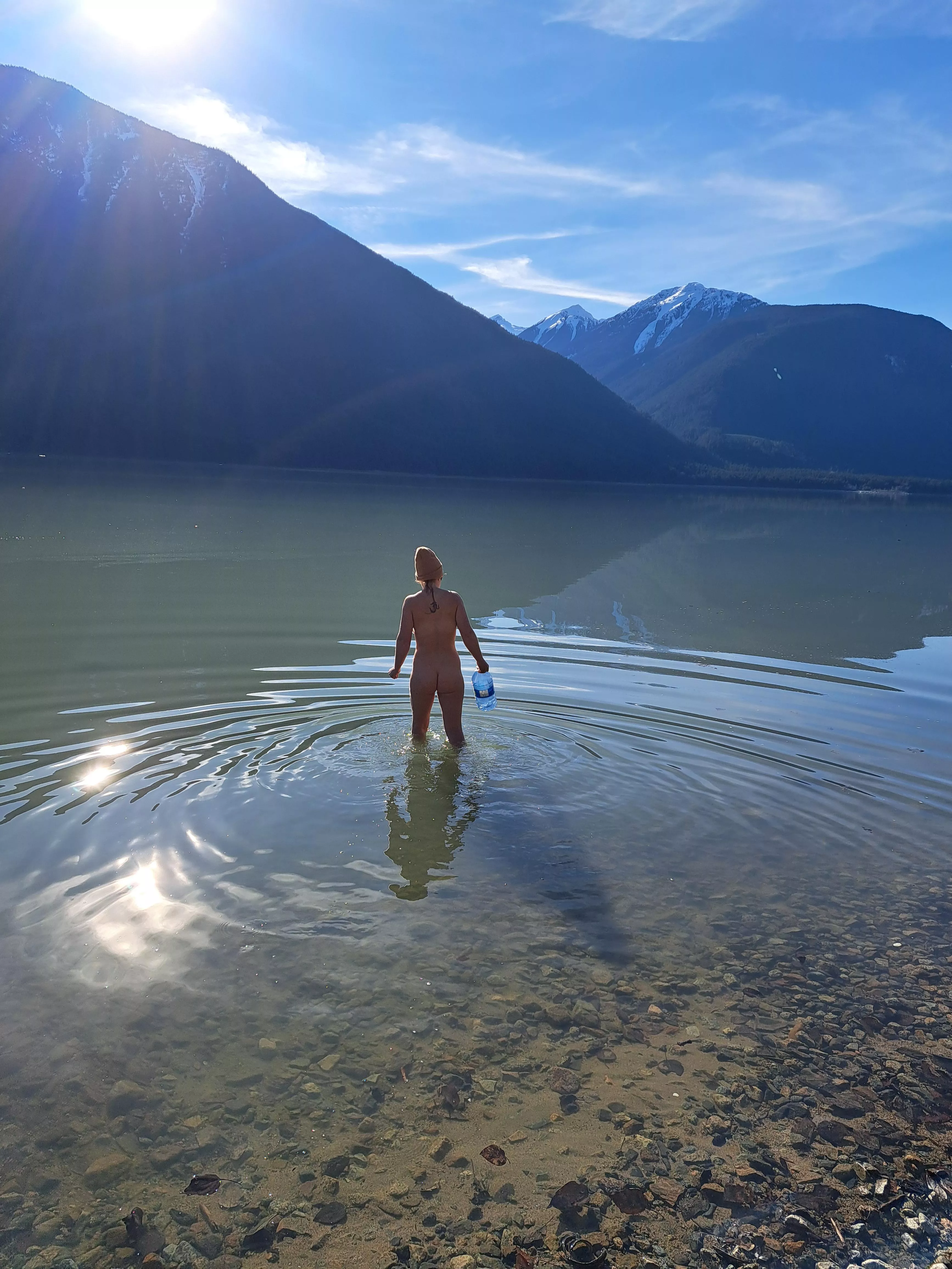 Collecting water while taking a dip posted by KinkyClimber1