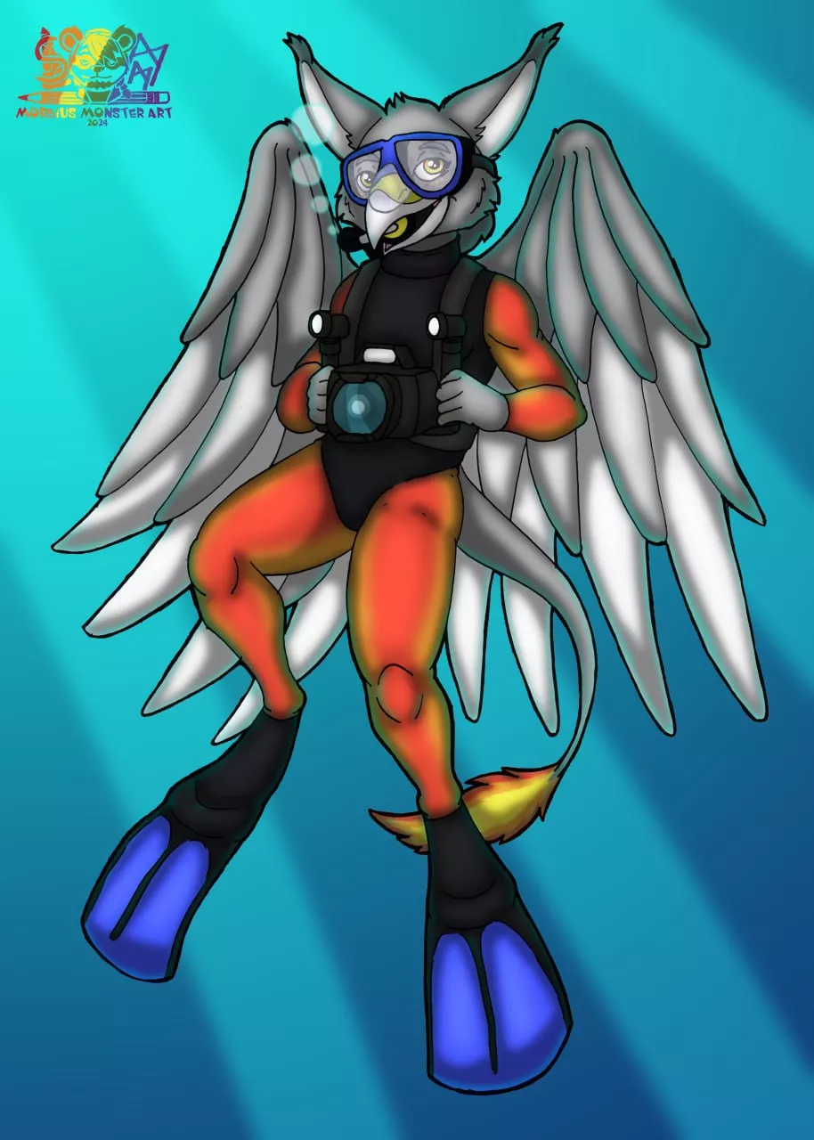 Ever seen a scuba diving gryphon before? This one courtesy of Aires Gryphon on FA. posted by ReddColoV1