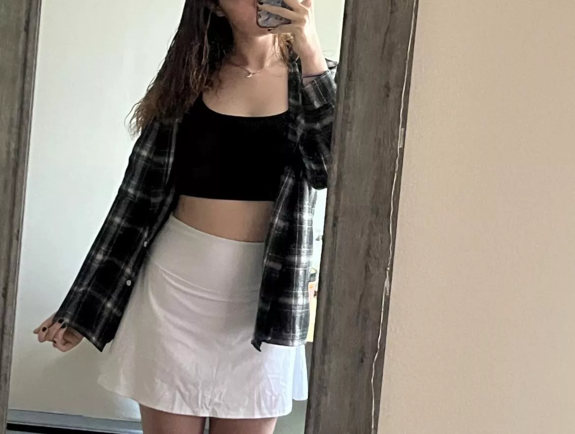 flannel & a skirt 🤍 posted by Glistening_scene