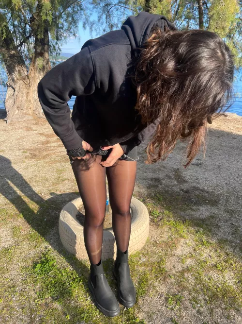 I wore two pantyhose 🤫 Feel the texture 😈 by hosierypassion