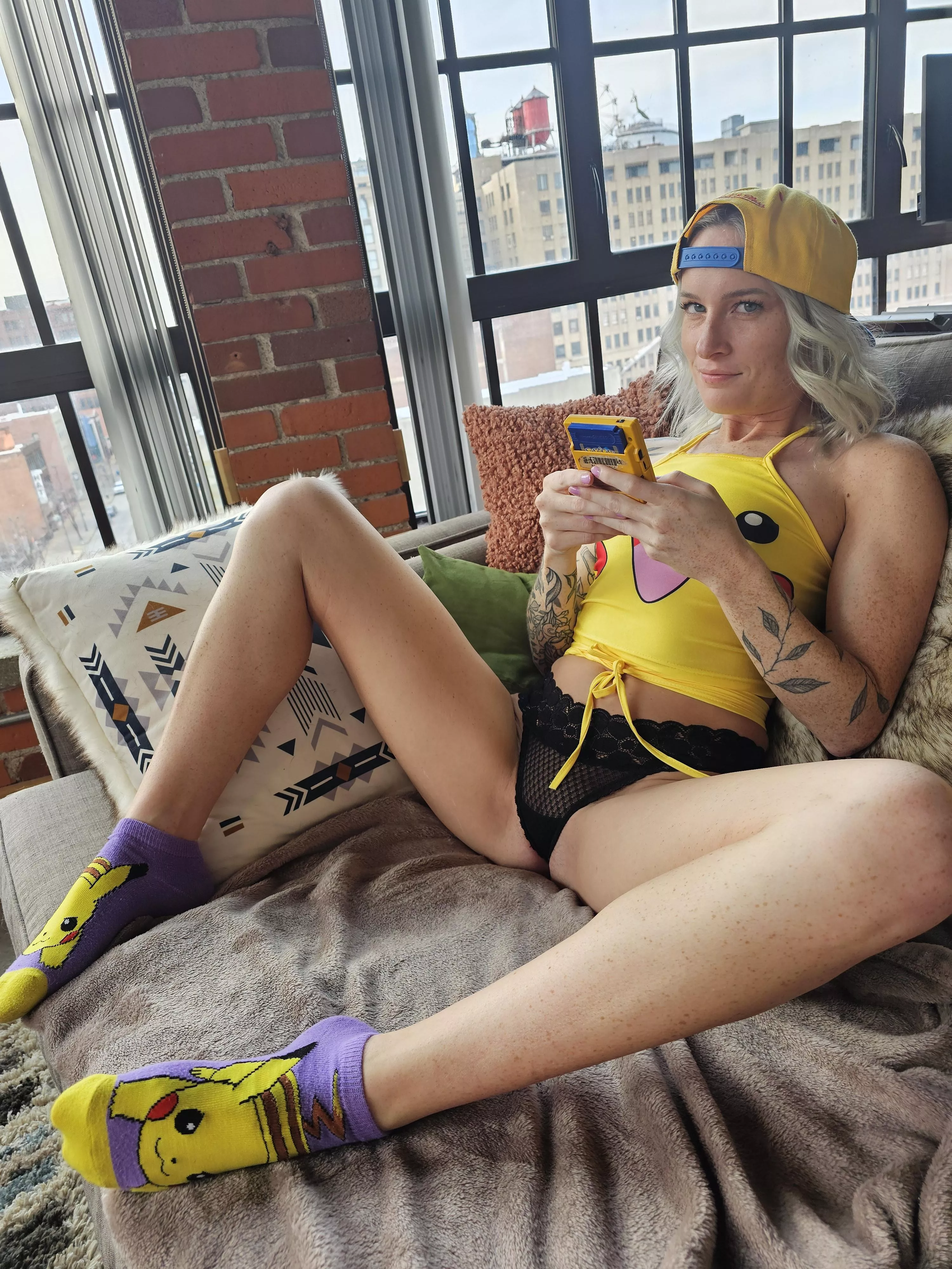 Just Gameboying in my Pikachu socks posted by _MyLittlePanda_