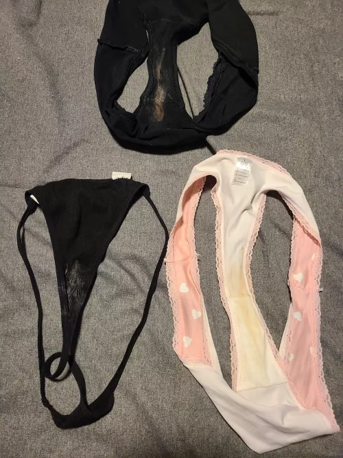 Look at these beautiful pairs of panties my pussy made! by drummer3088