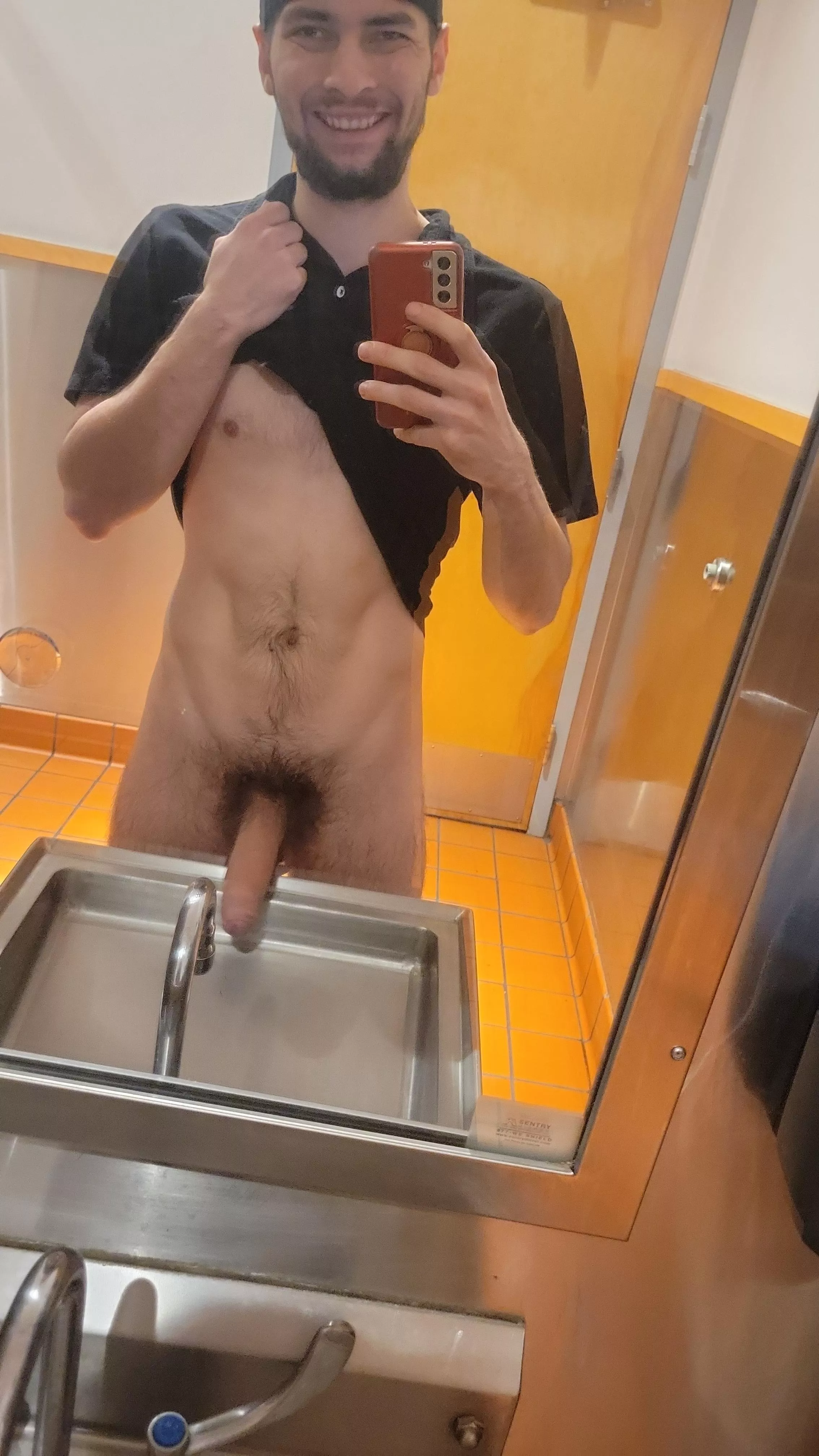 Me in the work bathroom 😳 I've got vids on my profile 😉 posted by hungdaddy182