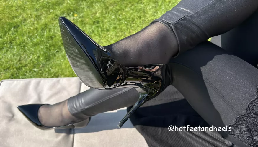 Or my black patent Heels? [oc] by HotFeetandHeels