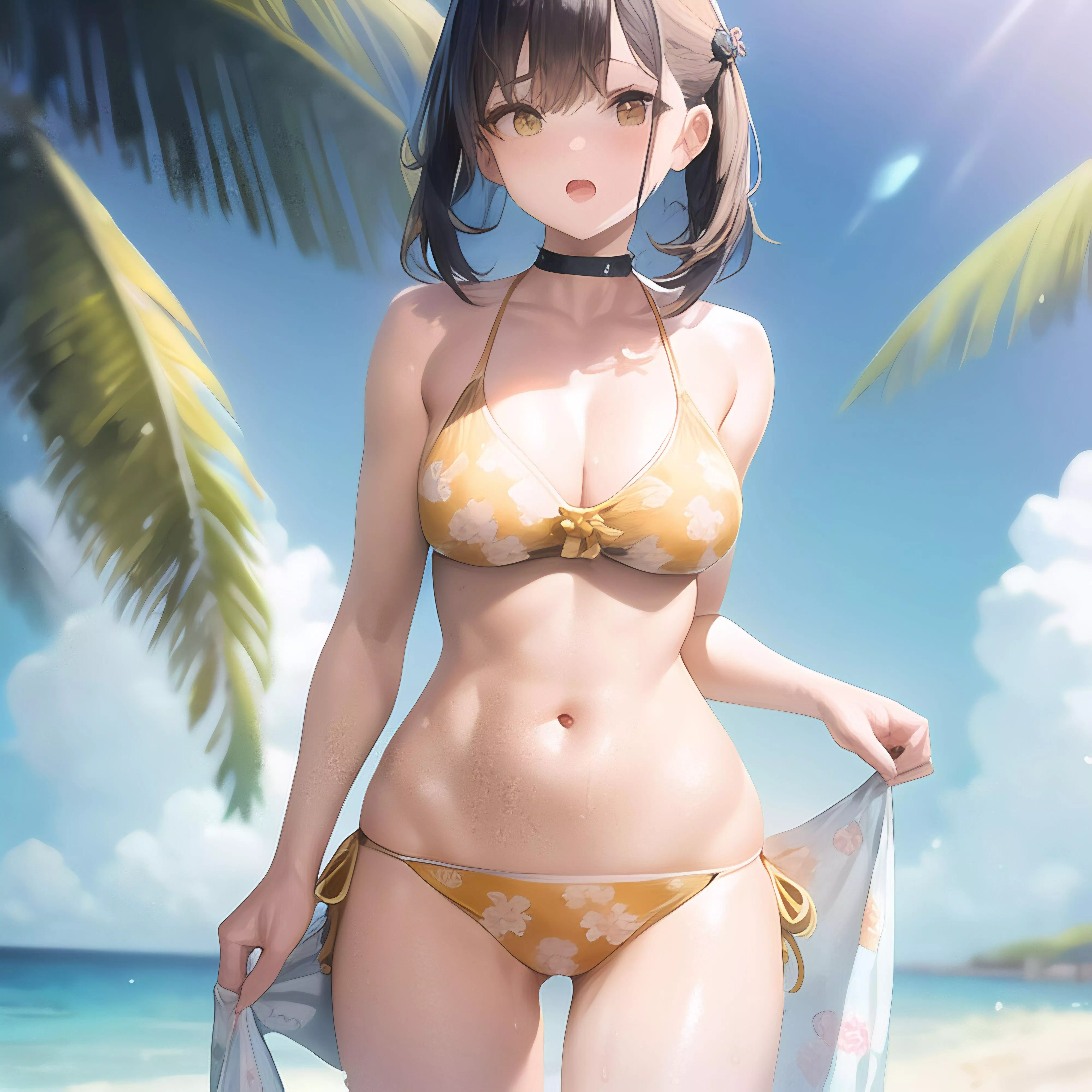 Palm trees and gentle breeze [Original] posted by anime_reveal