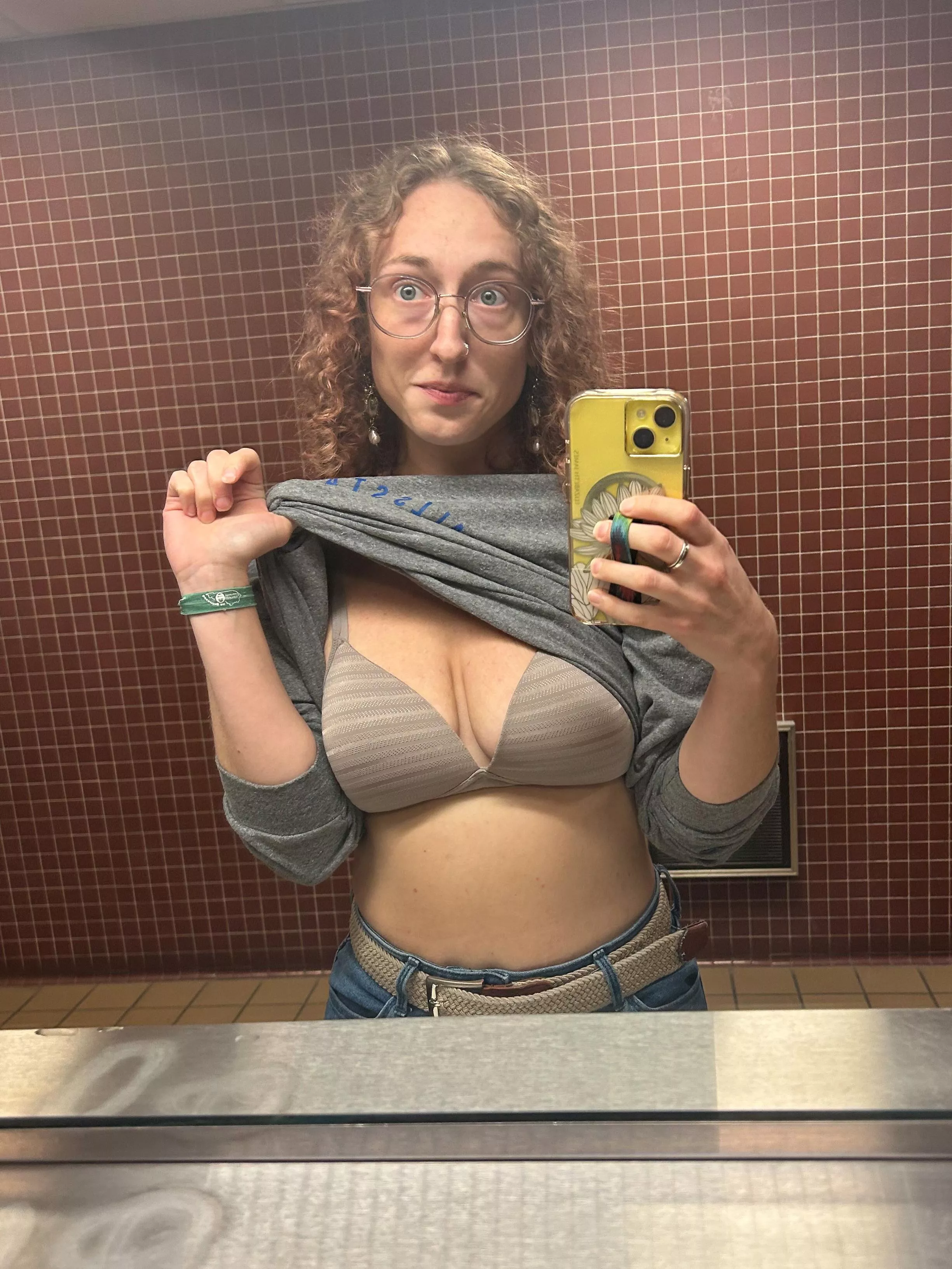 Quick ladies room selfie ;) posted by curly_girly69