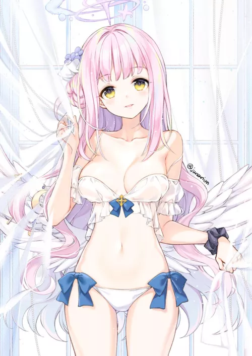 Sexy and cute angel waifu by reversedturnover