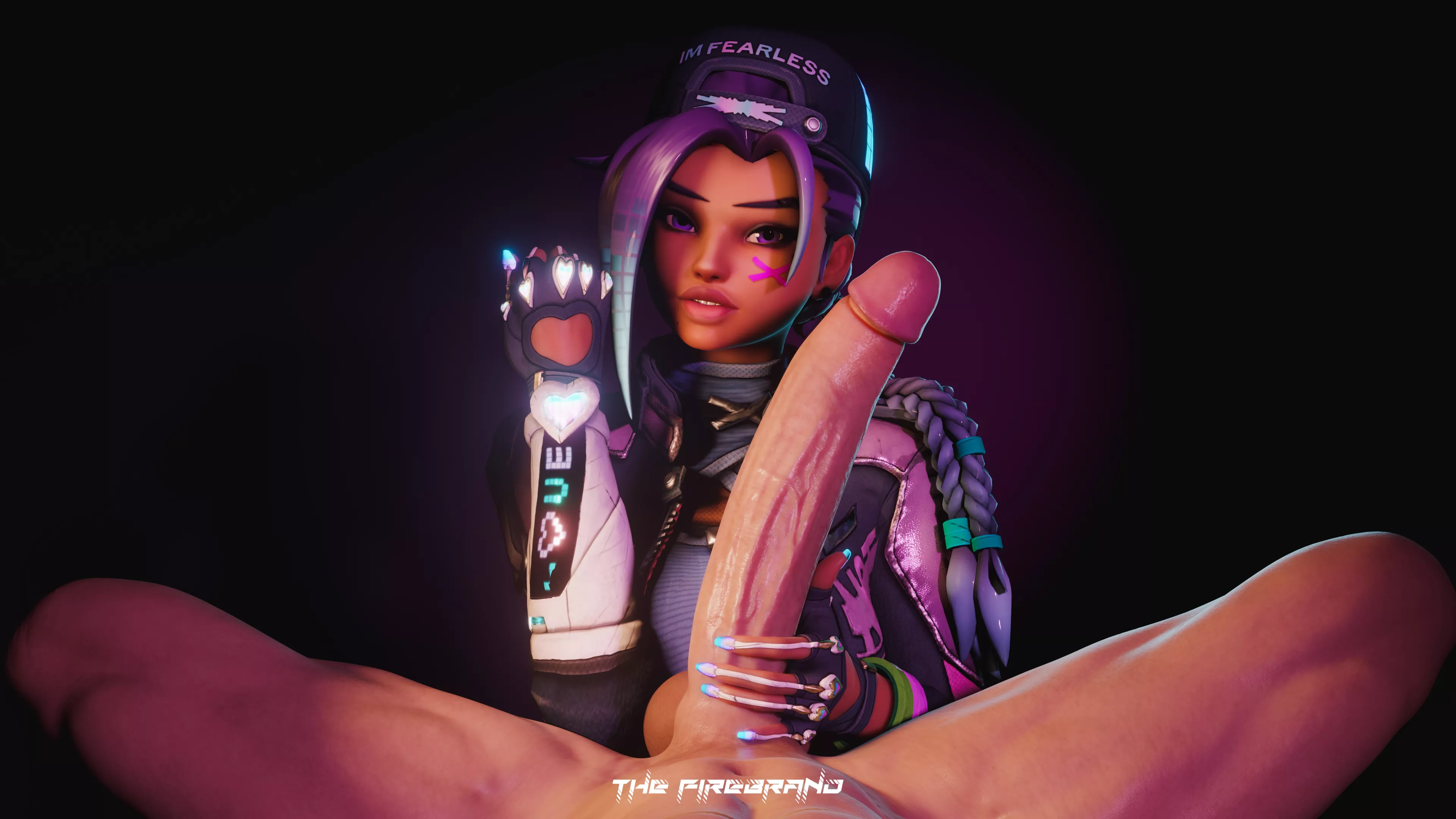 Sombra Measuring A Huge Cock (The Firebrand)[Overwatch] posted by The_FirebrandSFM