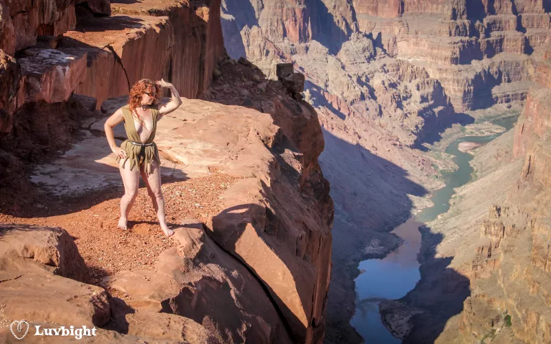 The Apocalypsy is stymied in her travels by the Grand Canyon (2013). The Apocalypsy is my fantasy story of a young woman trapped in a chastity belt during the Apocalypse. She travels the wastelands in a vain search for a locksmith. by MickLuvbight