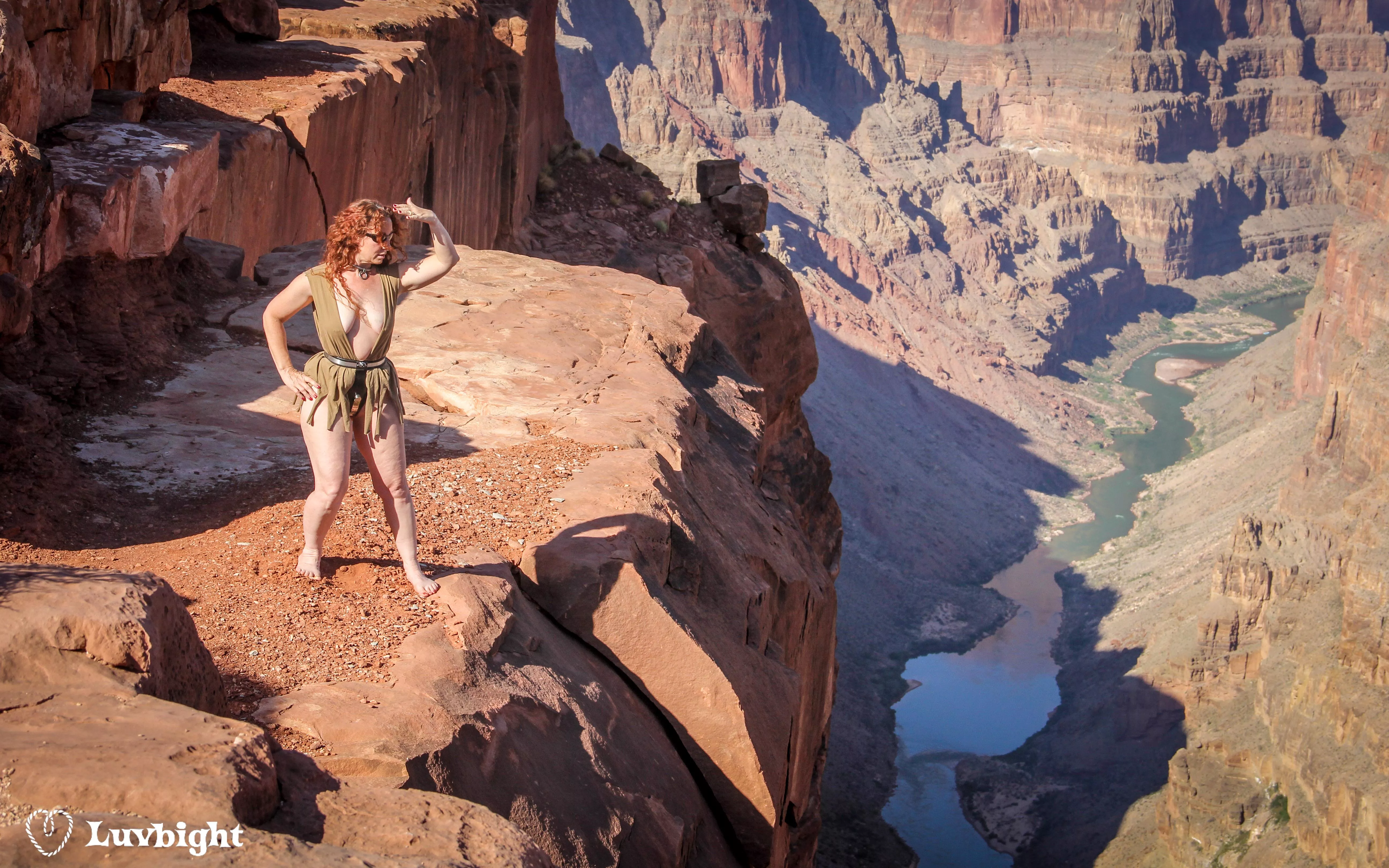 The Apocalypsy is stymied in her travels by the Grand Canyon (2013). The Apocalypsy is my fantasy story of a young woman trapped in a chastity belt during the Apocalypse. She travels the wastelands in a vain search for a locksmith. posted by MickLuvbight