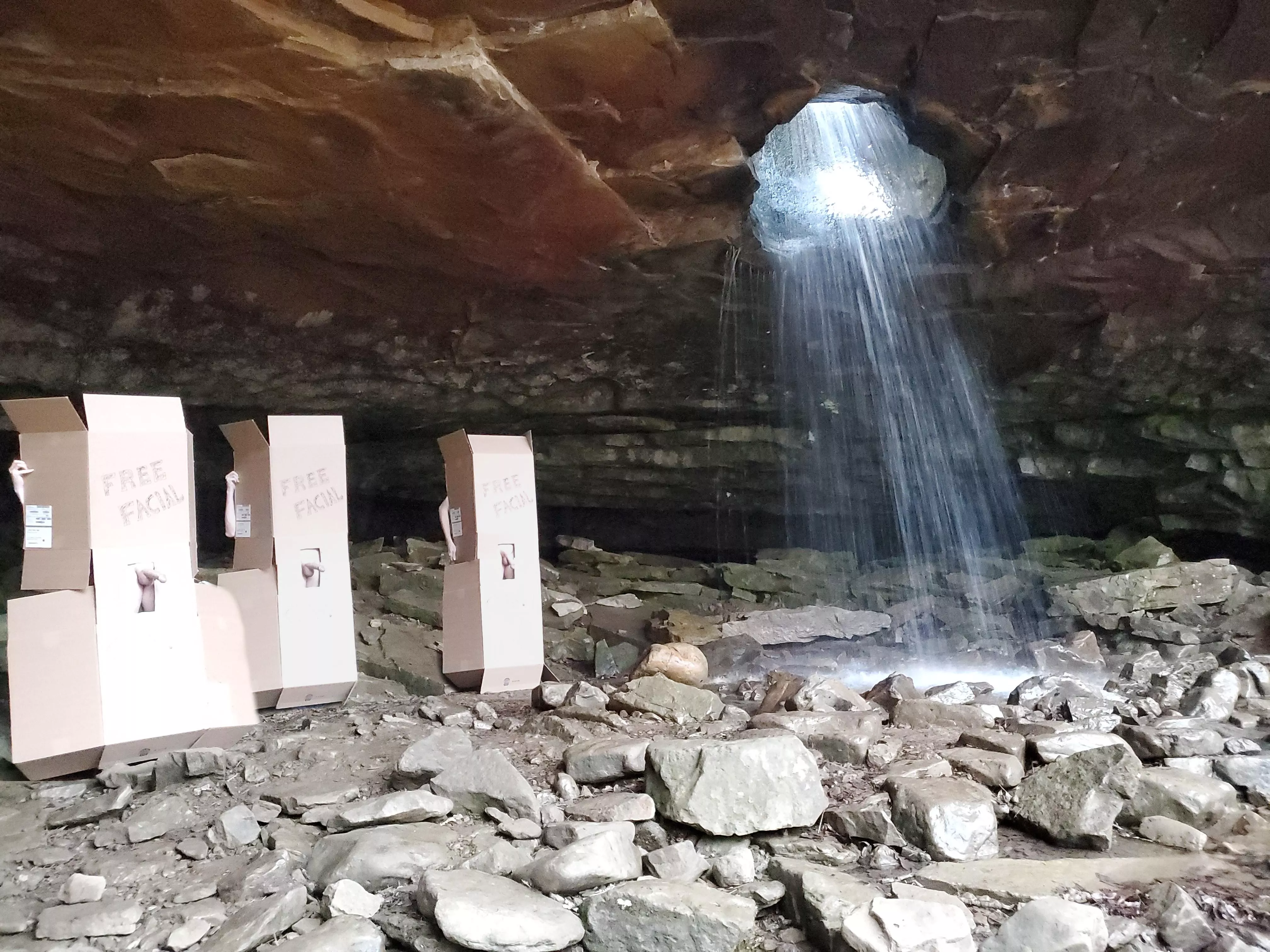 The aptly-named Glory Hole Falls! The view is well worth the hike. Plus there's free facials! posted by Furious_Marmot