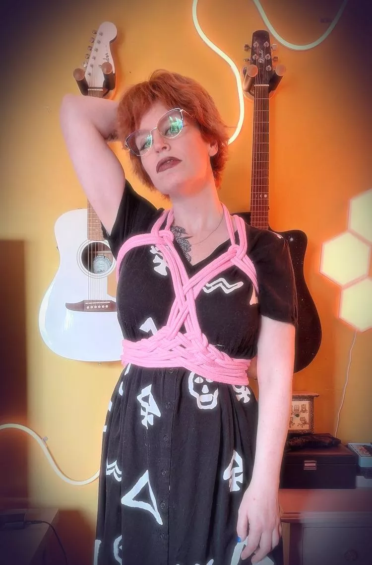 When a dress no longer fits a smaller body, use some rope to bring it back to life posted by flynnfatale