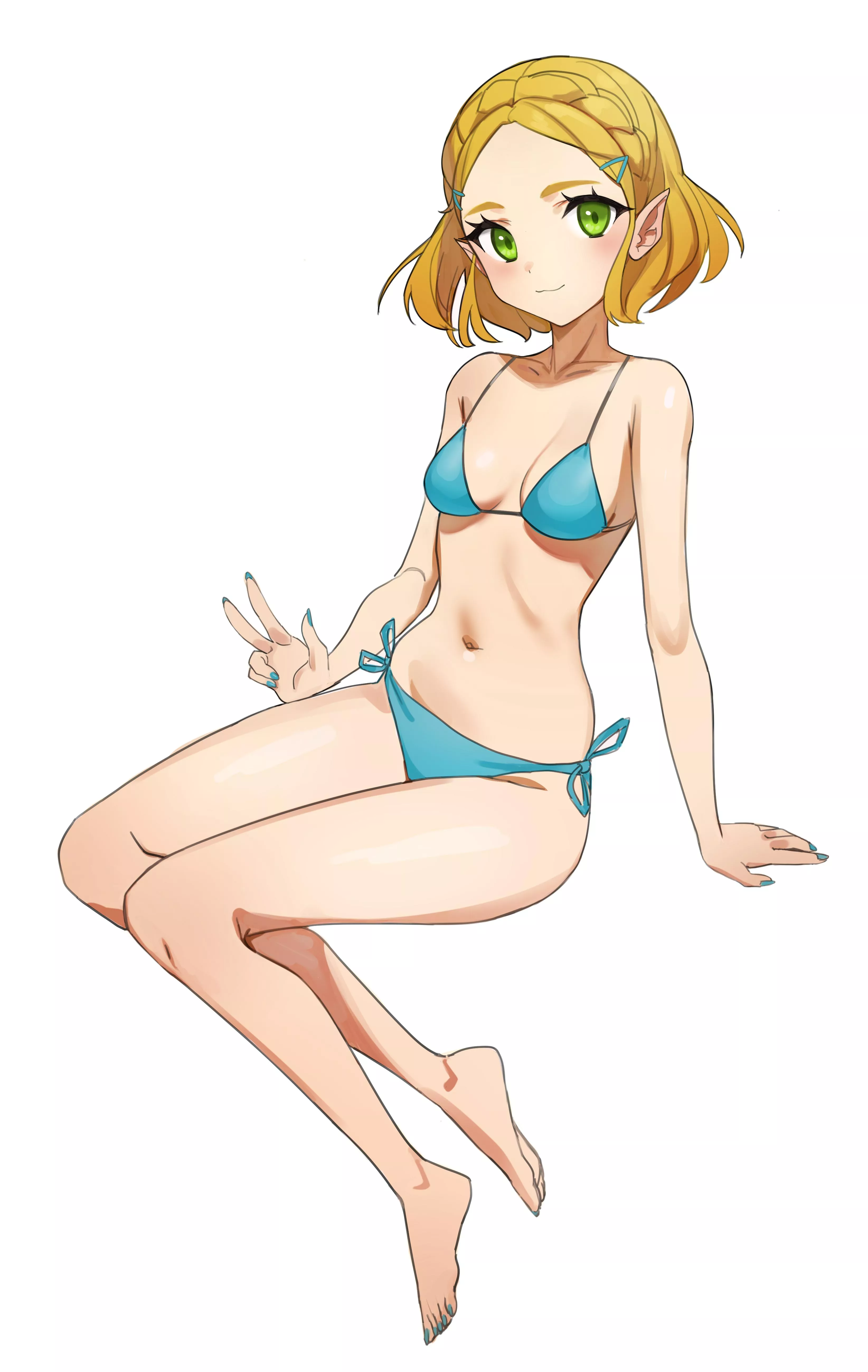 Zelda in a Blue Bikini (Kiritzugu on Pixiv) [Breath of the Wild] posted by GunShip05