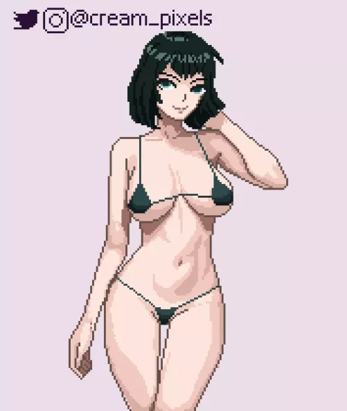 Fubuki in swimsuit by CreamPixels