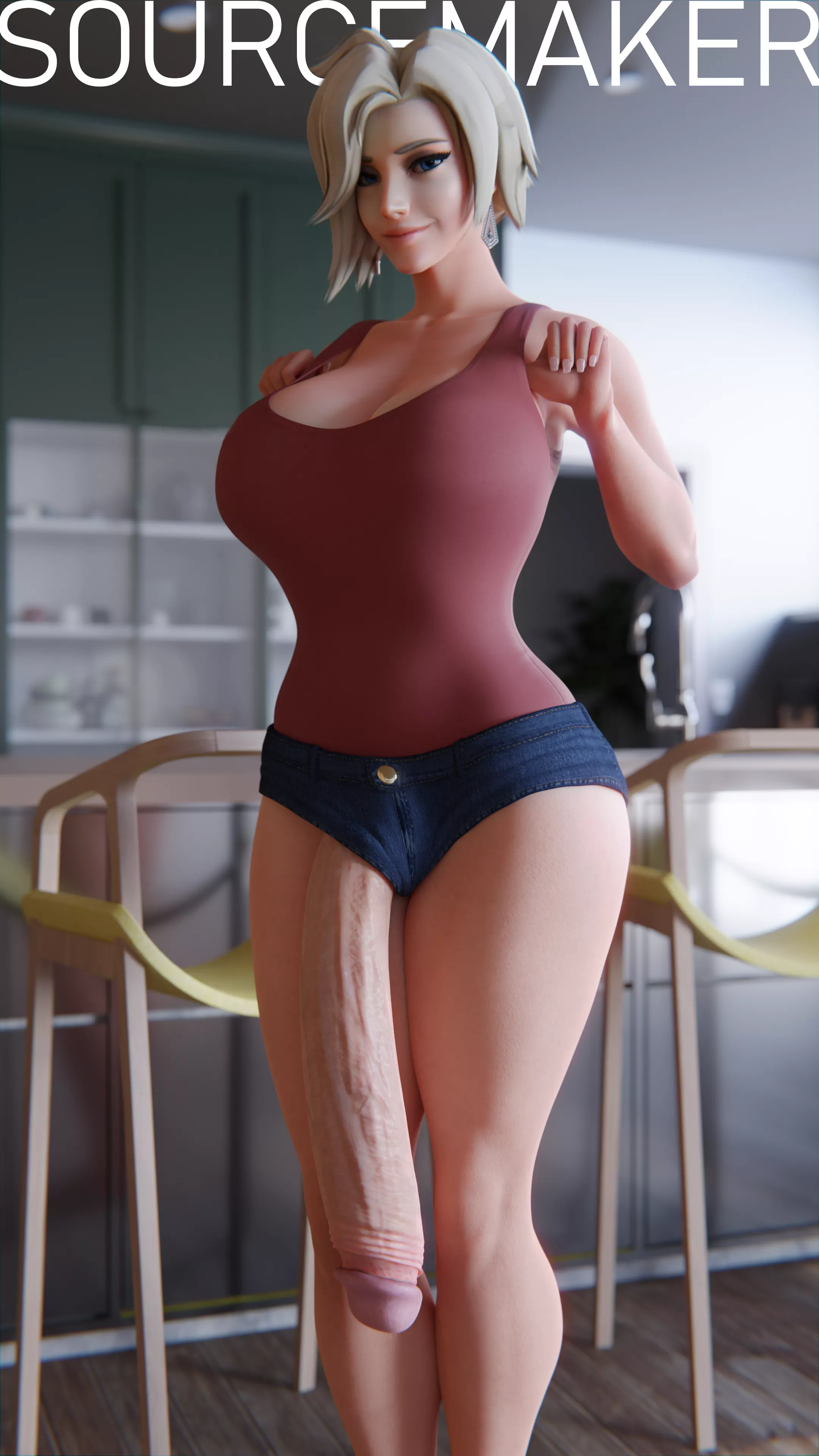 Mercy can't hide her massive cock posted by futasaregreat