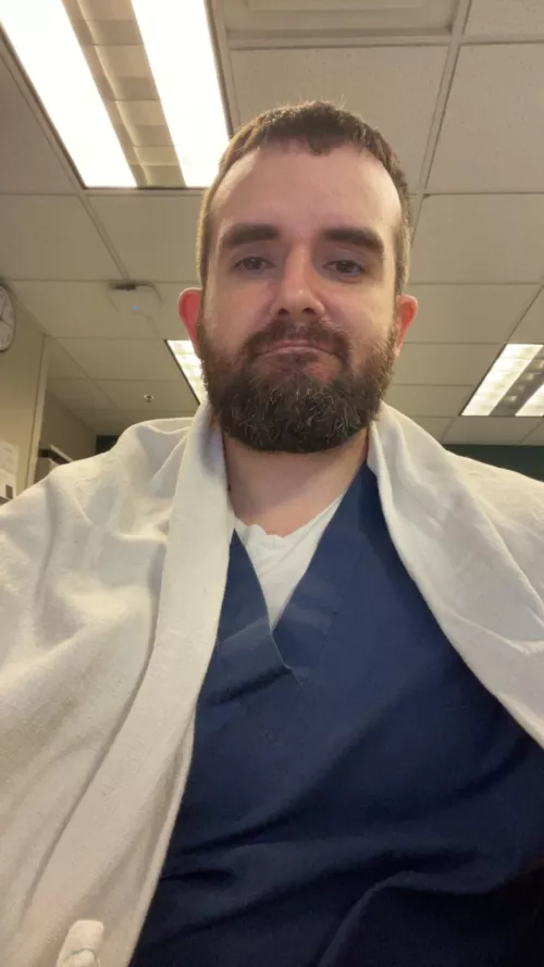 Perks of my job include having a blanket warmer to wrap up in when it’s cold. Happy Sunday bros. by dudenextdoor87