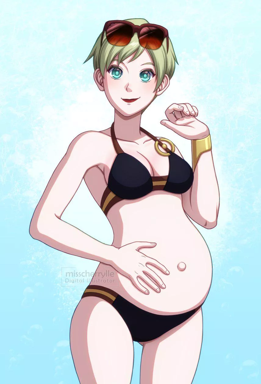 Pregnant Sun and Moon Swimmer (Pokemon) [@misscherrylle] posted by HeavyLancerthe8th