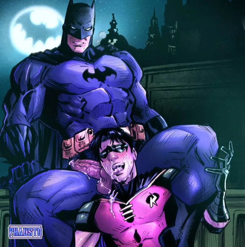 Robin gets a facial from Batman [DC] (Phausto) posted by Fine_collections